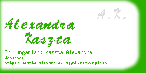 alexandra kaszta business card